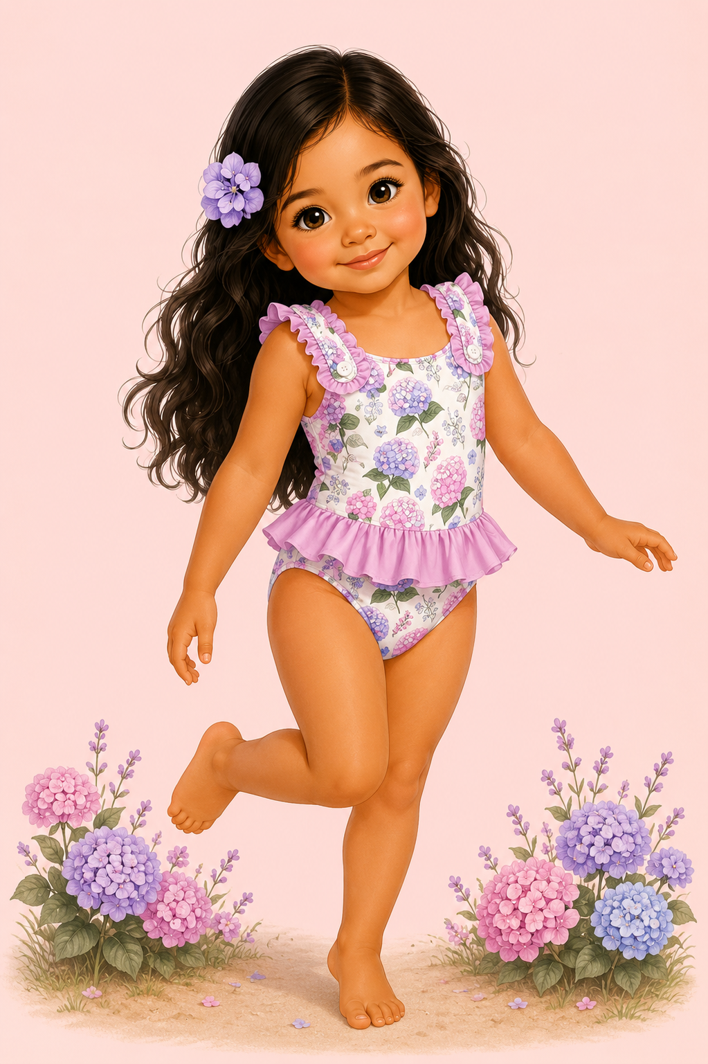 Hydrangea Dreams Swimsuit | UPF 50+