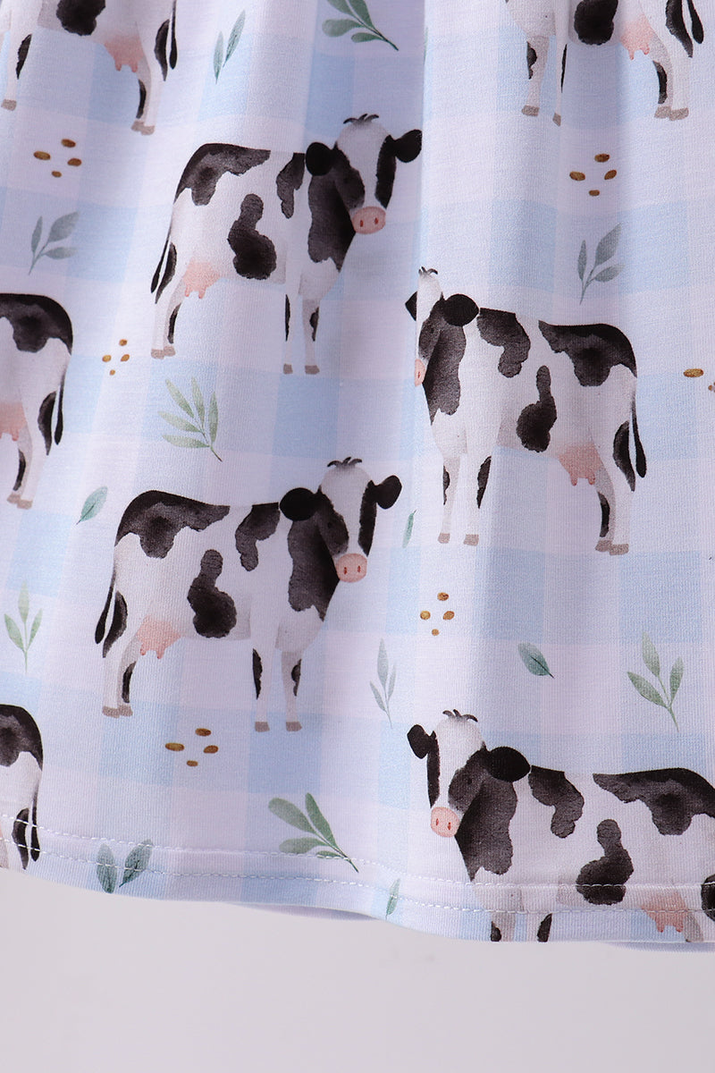 Gingham Cows Bamboo Dress