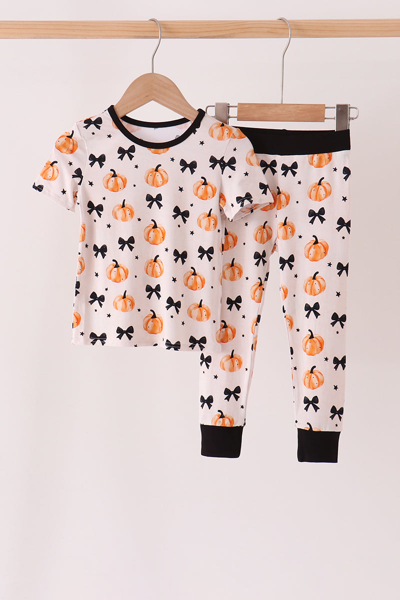 Pumpkin & Bows Bamboo Pajama Set
