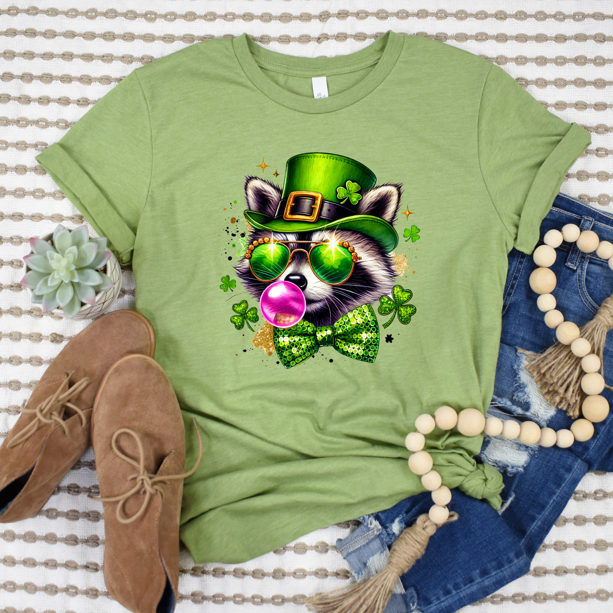 St. Patricks Raccoon | Graphic Tee