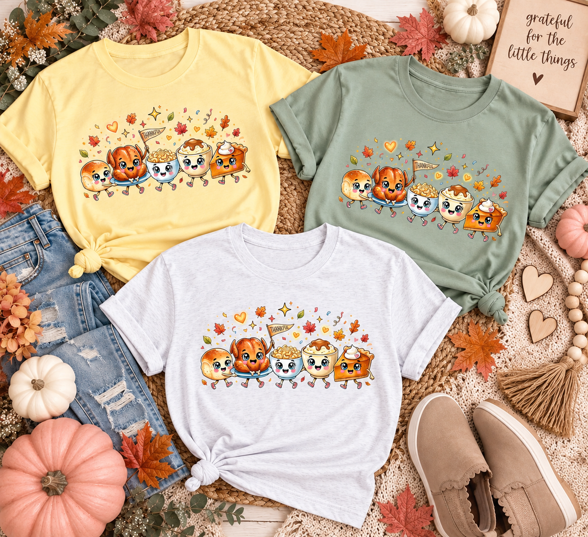 Thanksgiving Doodles Graphic Tee | Women's