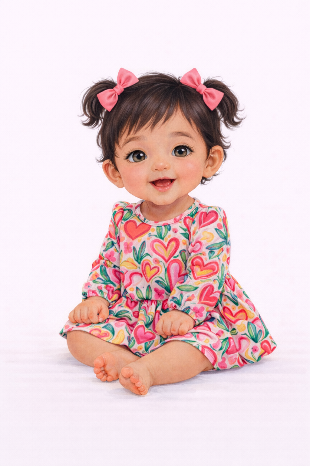 Floral Hearts Skirted Baby Romper | Twocan