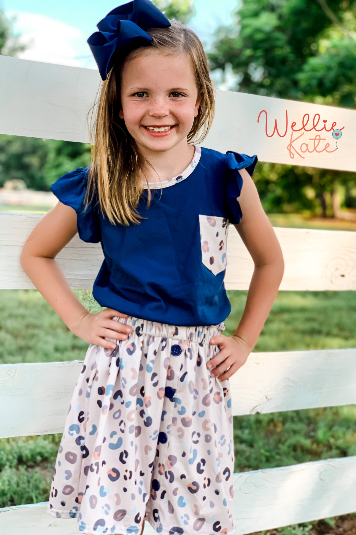 Khaki Leopard Paper Bag Skirt Set by Wellie Kate