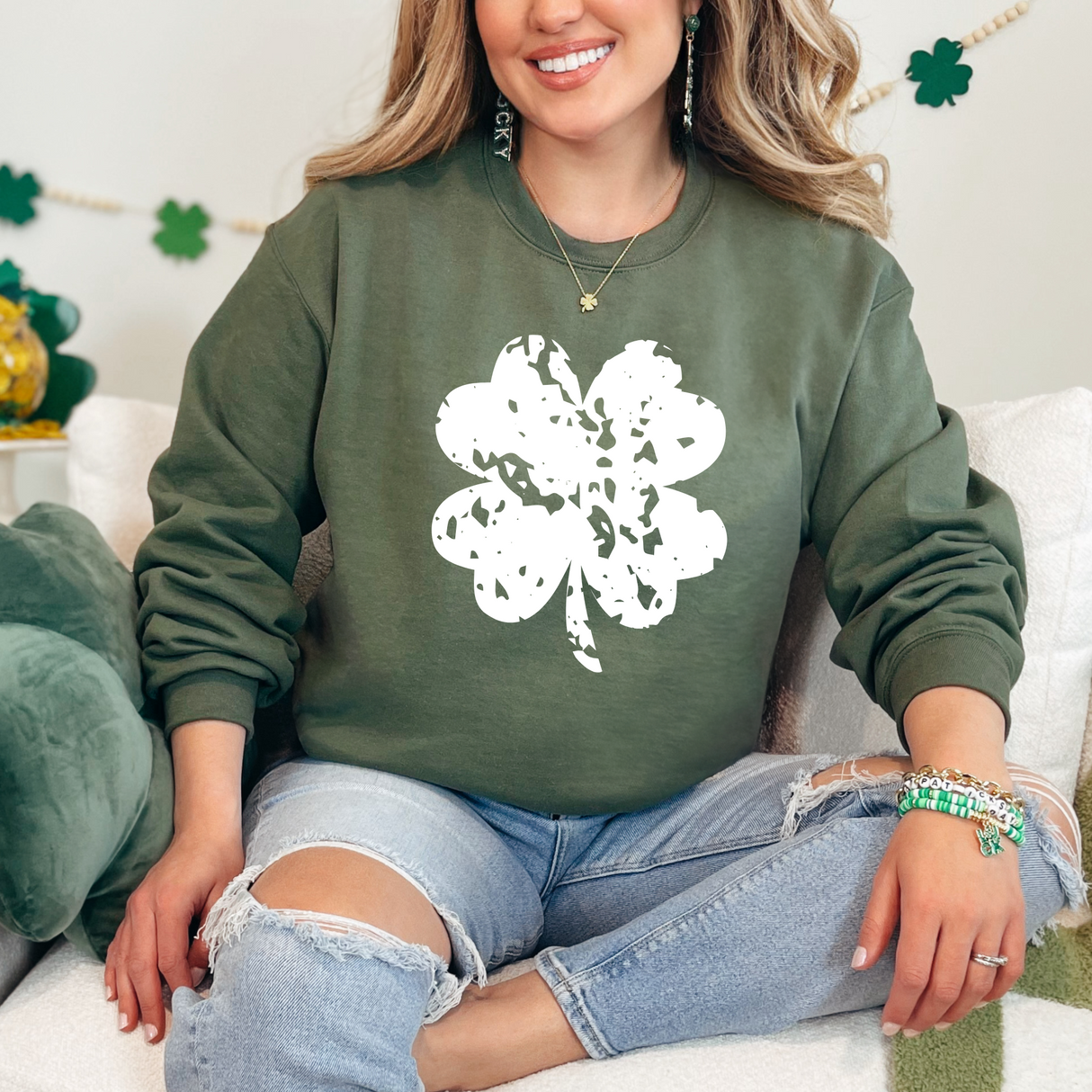 Distressed Clover | Graphic Tee or Sweatshirt