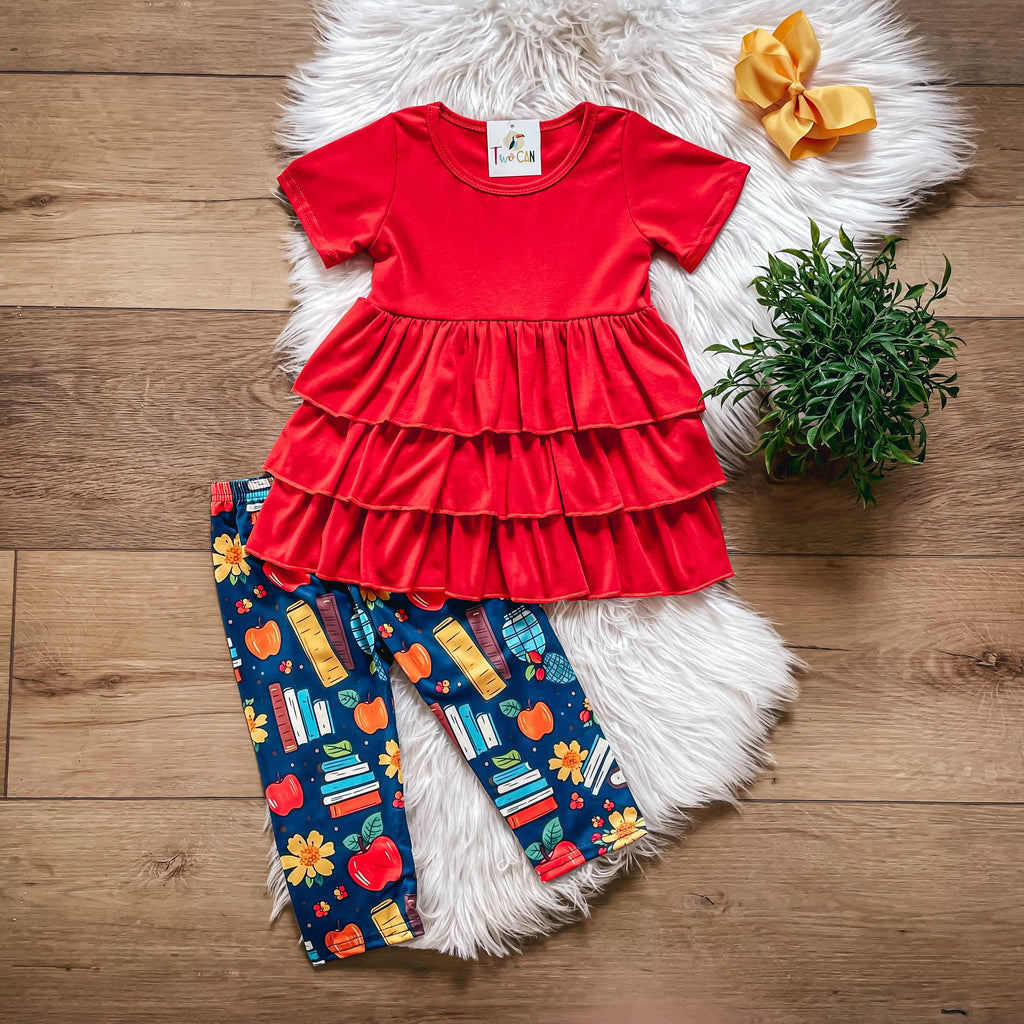 Fall Into School Capri Set by Twocan