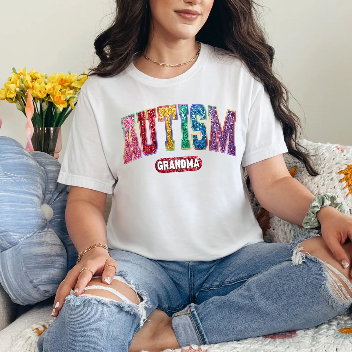 Bling Autism Grandma Graphic Tee
