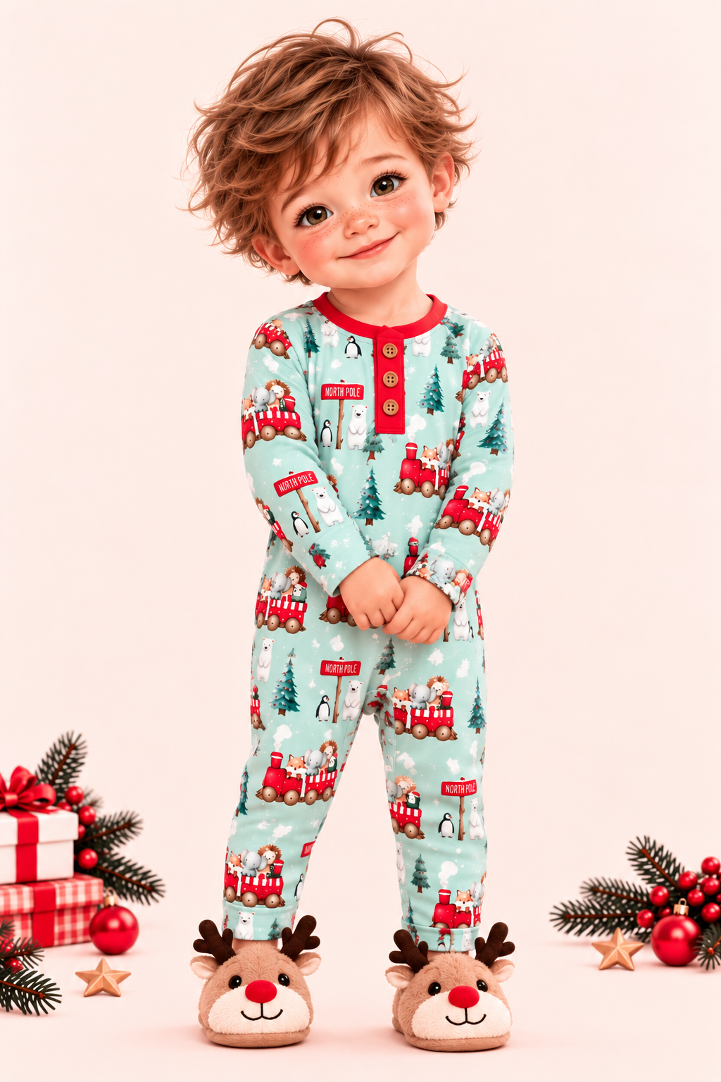 North Pole Express Baby Romper | Pete and Lucy