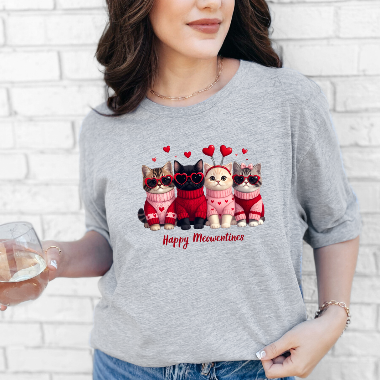 Happy Meowentines | Graphic Tee