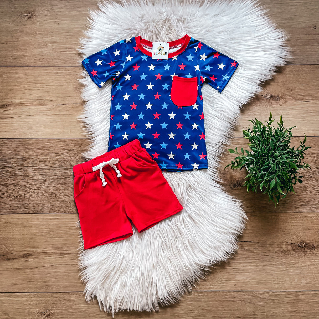Navy Stars Shorts Set | Twocan