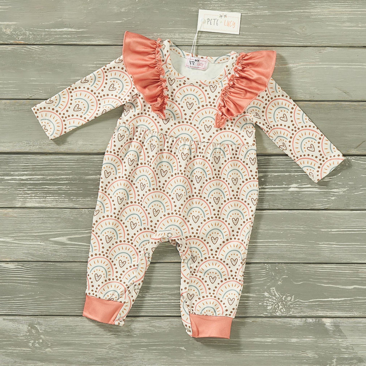 Loving Rainbow Baby Romper By Pete and Lucy