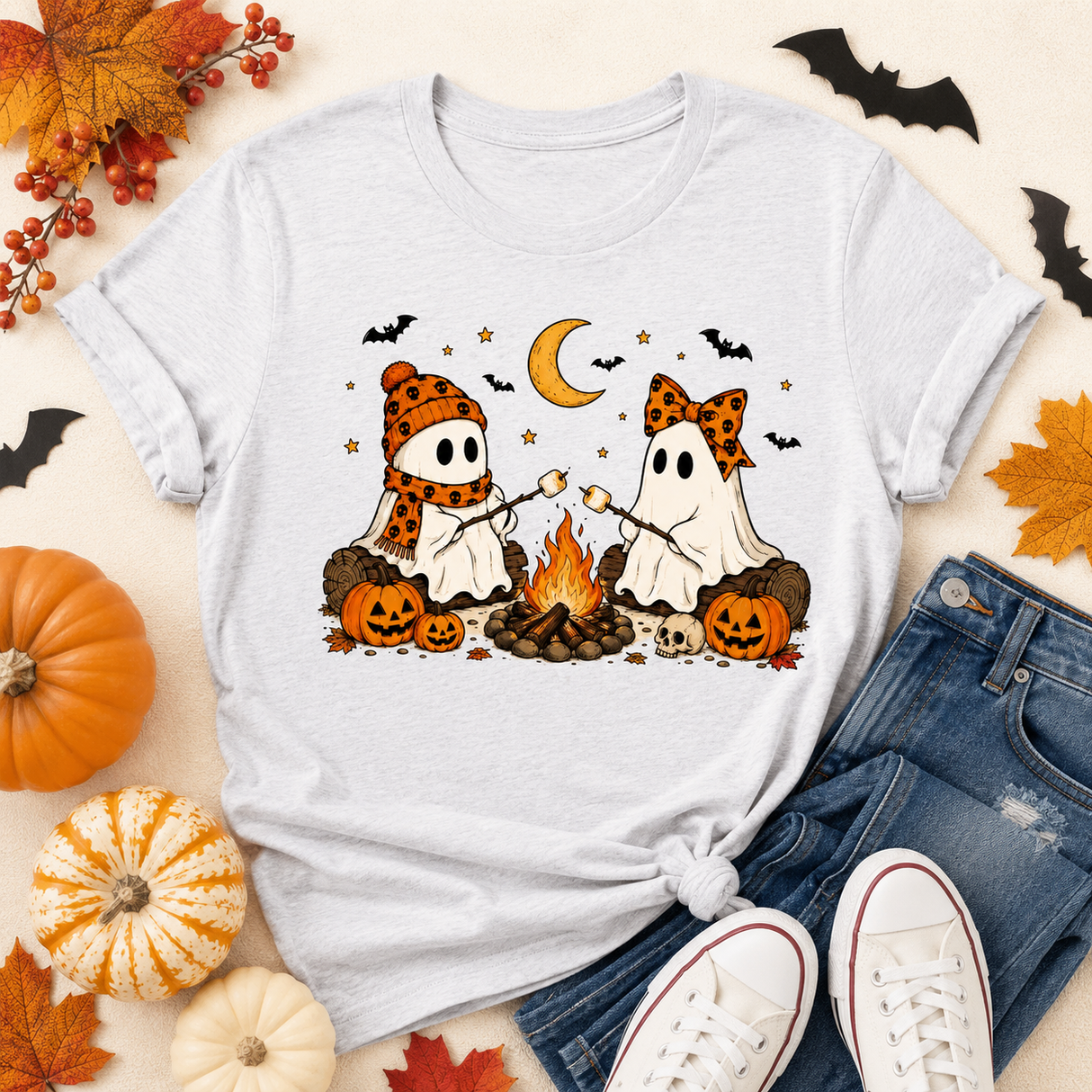 Camping Ghosts Graphic Tee | Women's