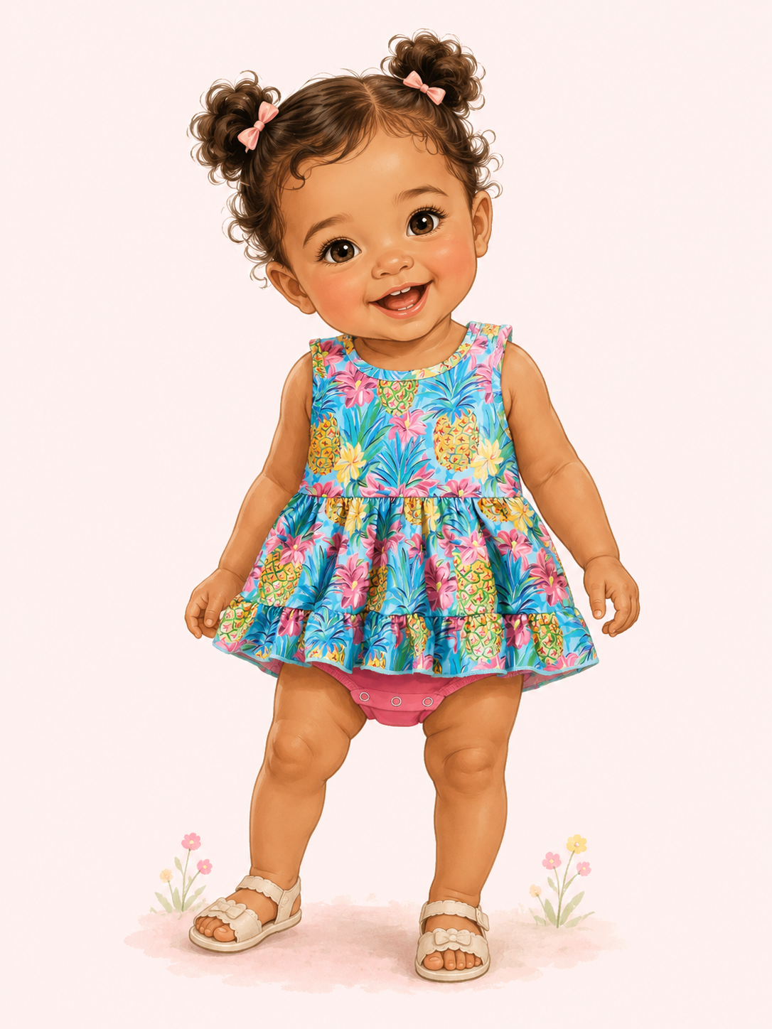 Preppy Pineapples Baby Bubble | Pete + Lucy