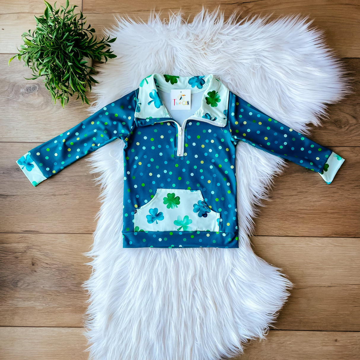 Clover & Dot Quarter Zip Hoodie by Twocan