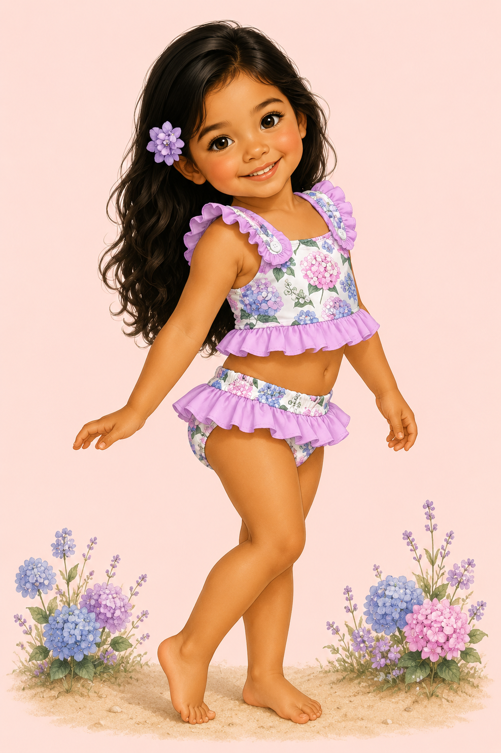 Hydrangea Dreams Swim Set | UPF 50+