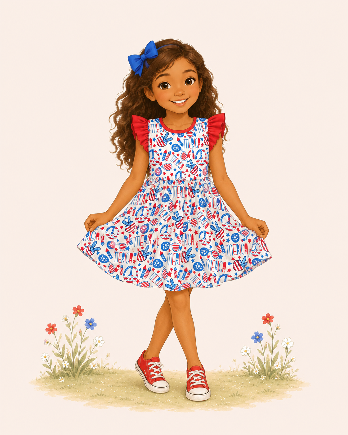 Americana Peace Dress | Twocan
