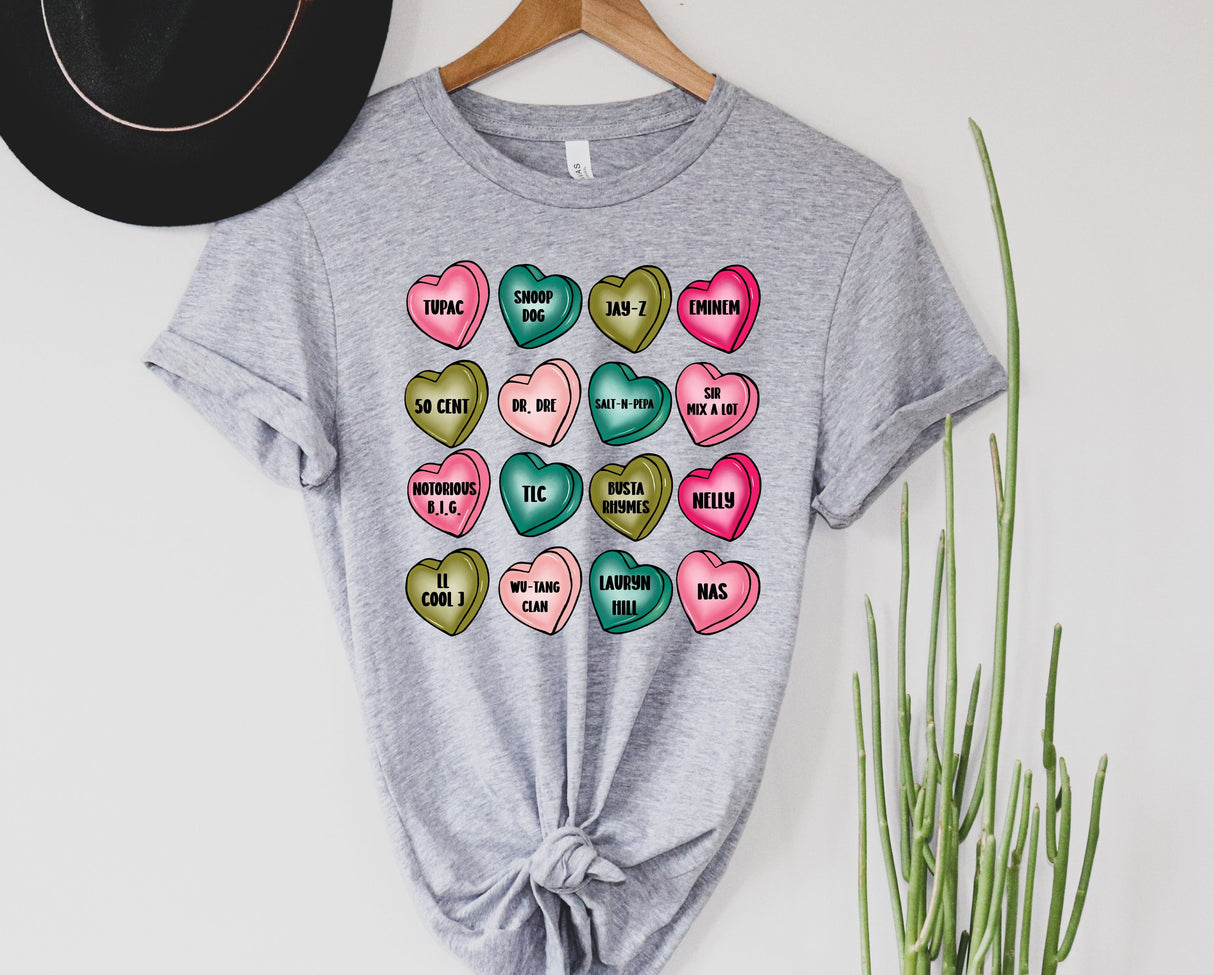 90's Rap Candy Hearts | Graphic tee or sweatshirt