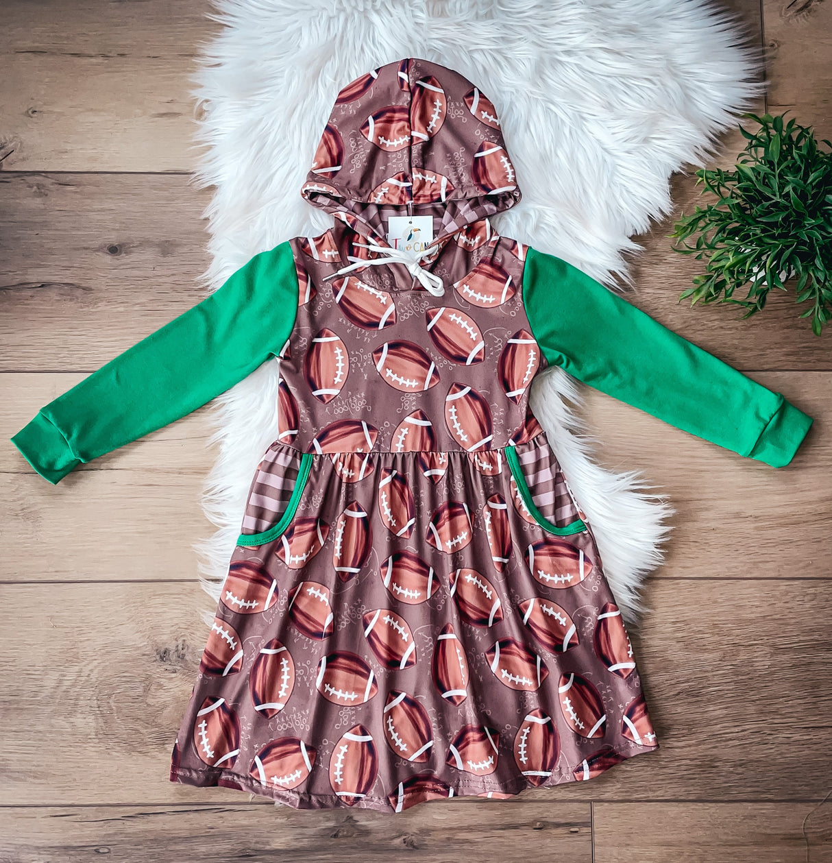 Game Day Hooded Long Sleeve Dress by Twocan