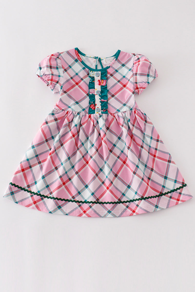 Cherry Blush Plaid Dress
