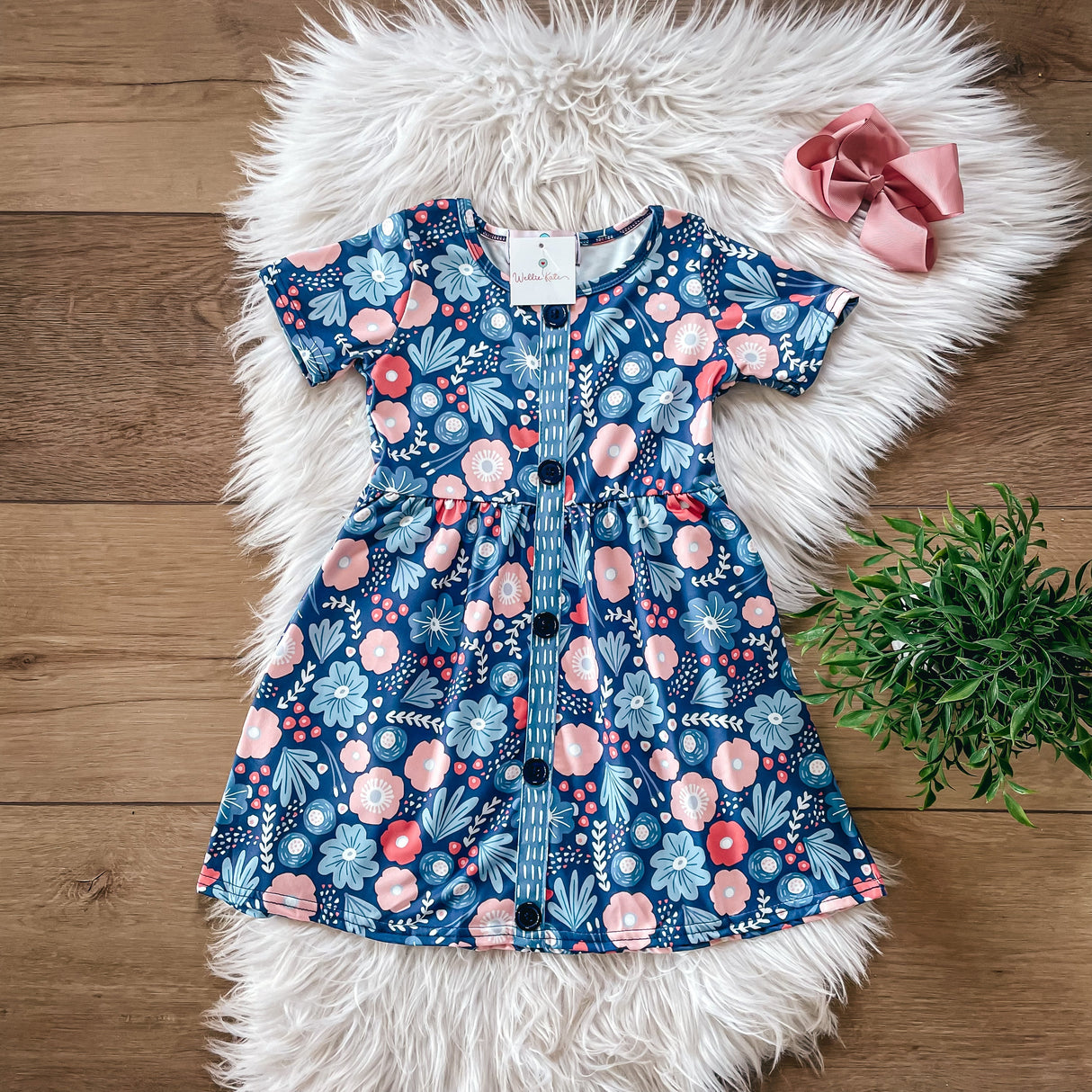 Light Blue Floral Dress by Wellie Kate