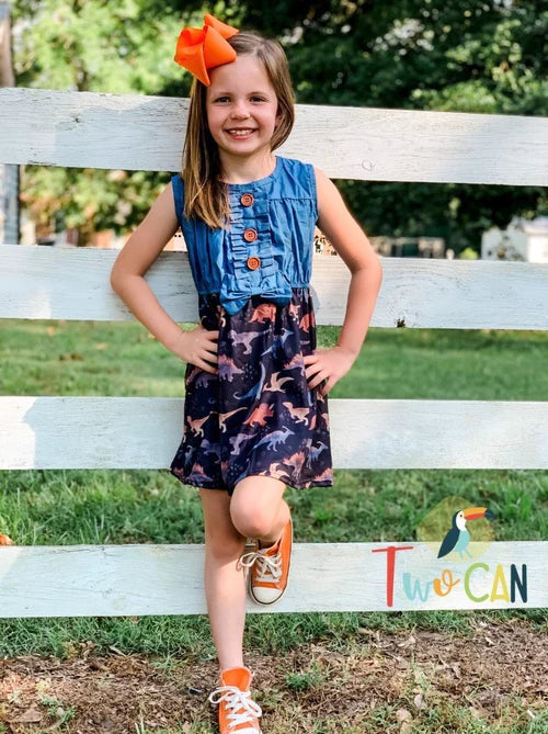 Denim Dino Dress by Twocan