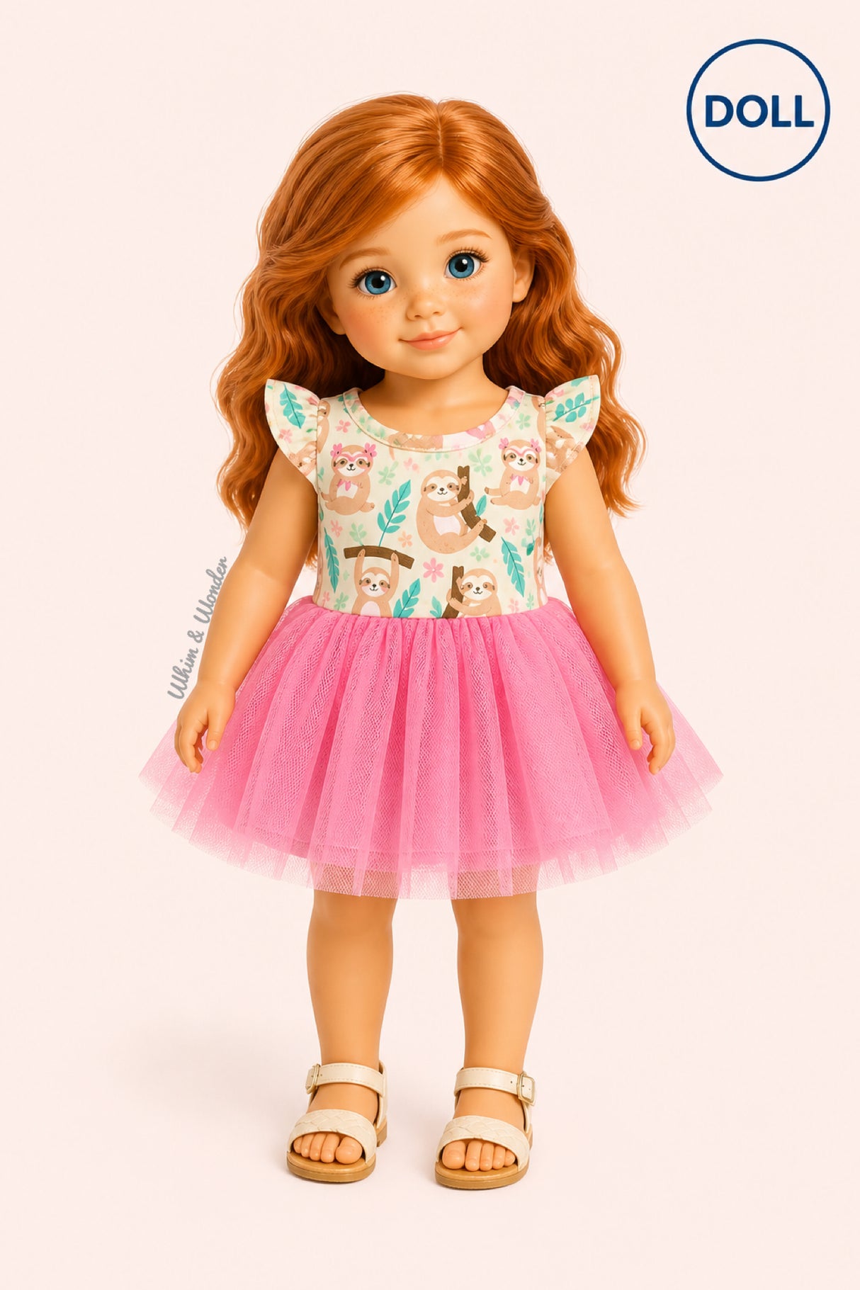 Summer Sloths Doll Dress for 18" Dolls | Pete + Lucy