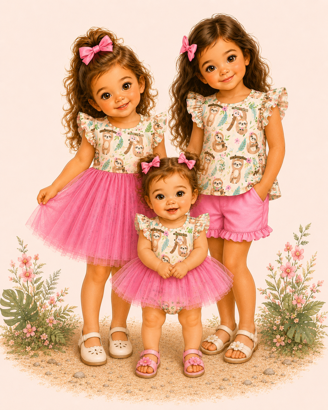 Summer Sloths Baby Skirted Bubble | Pete + Lucy