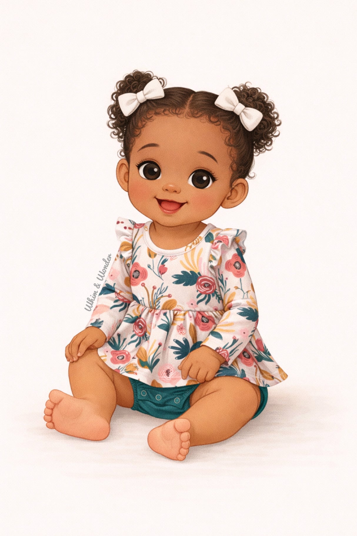 Cozy Botanicals Skirted Baby Romper | Pete + Lucy