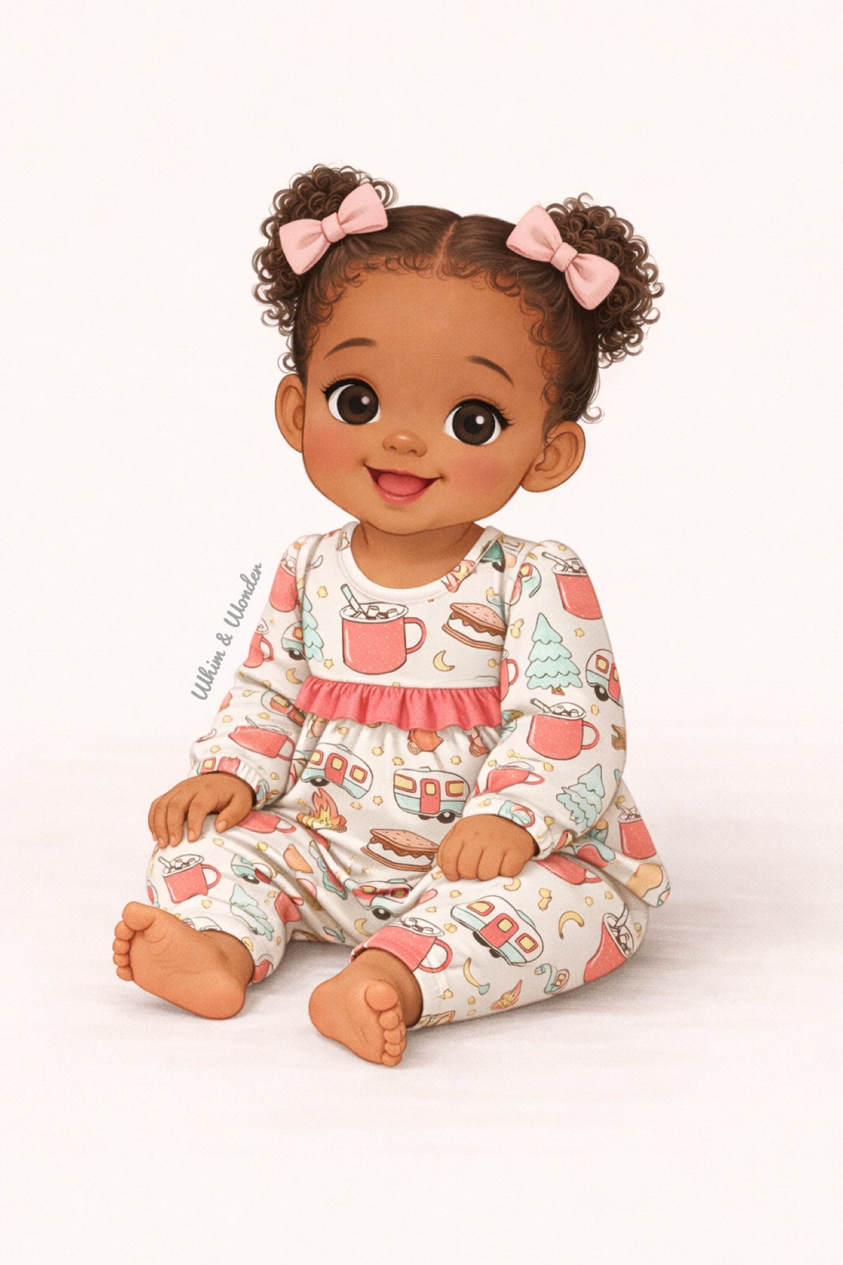 Camping Crew Baby Girls Romper | Pete + Lucy