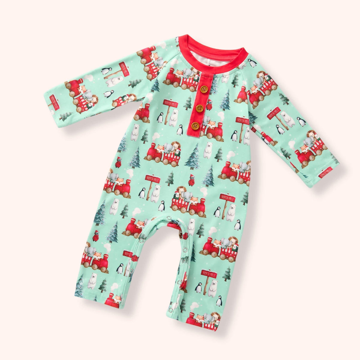 North Pole Express Baby Romper | Pete and Lucy