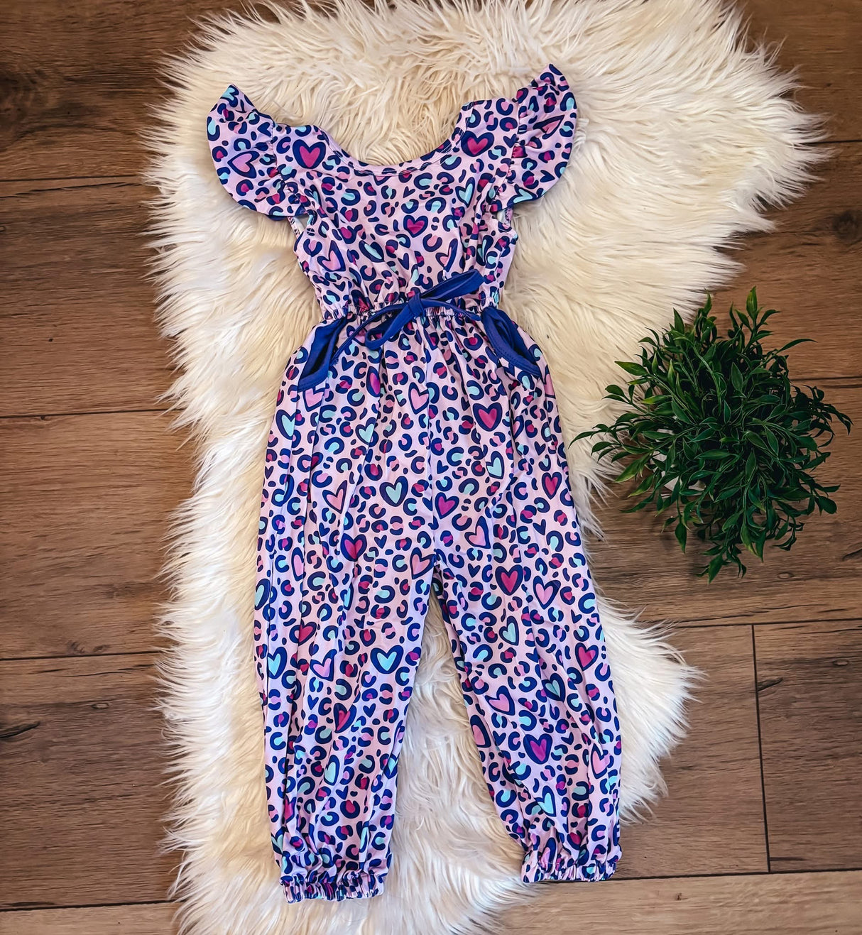 Purple Leopard Hearts Jumpsuit | Twocan