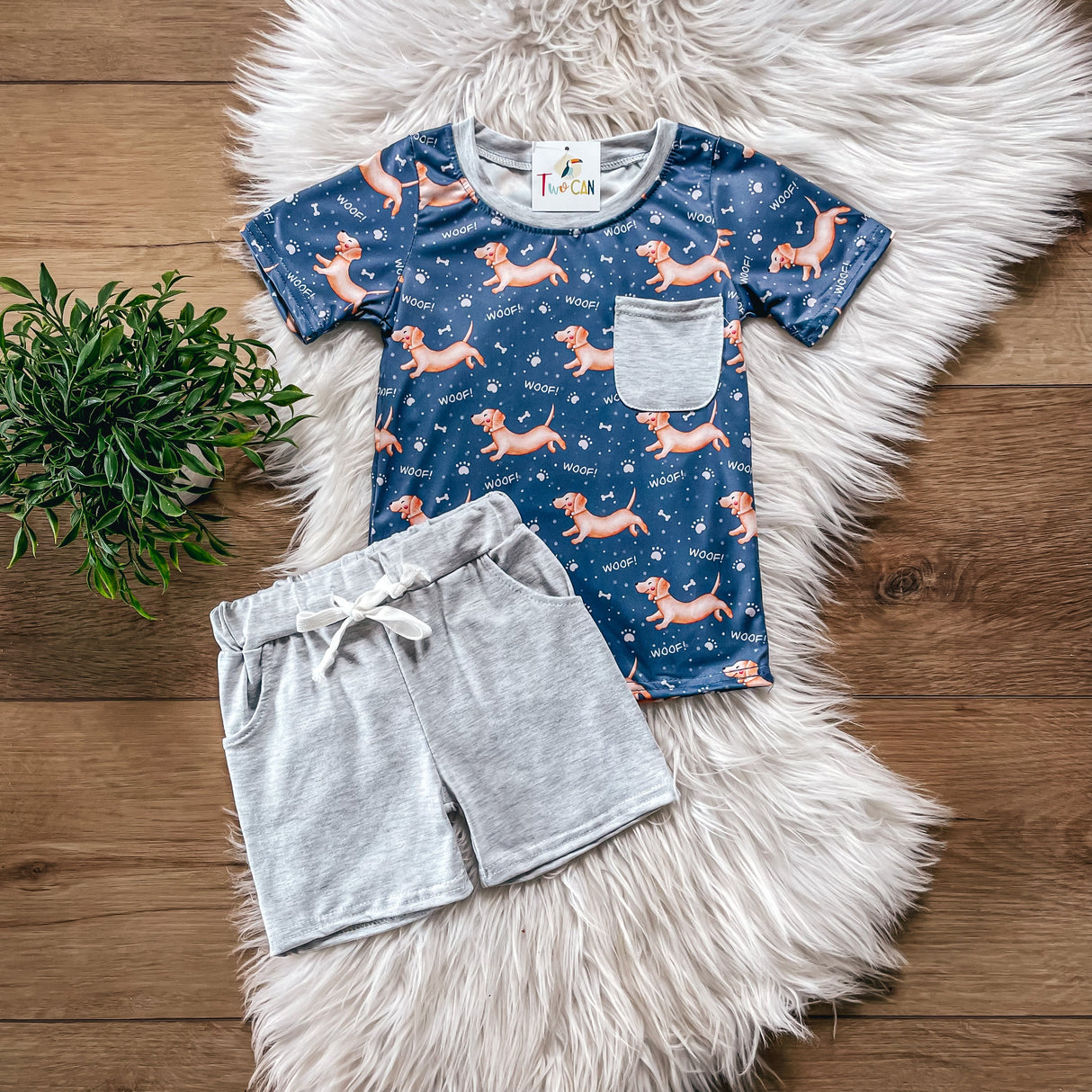 Playful Pups Shorts Set by Twocan