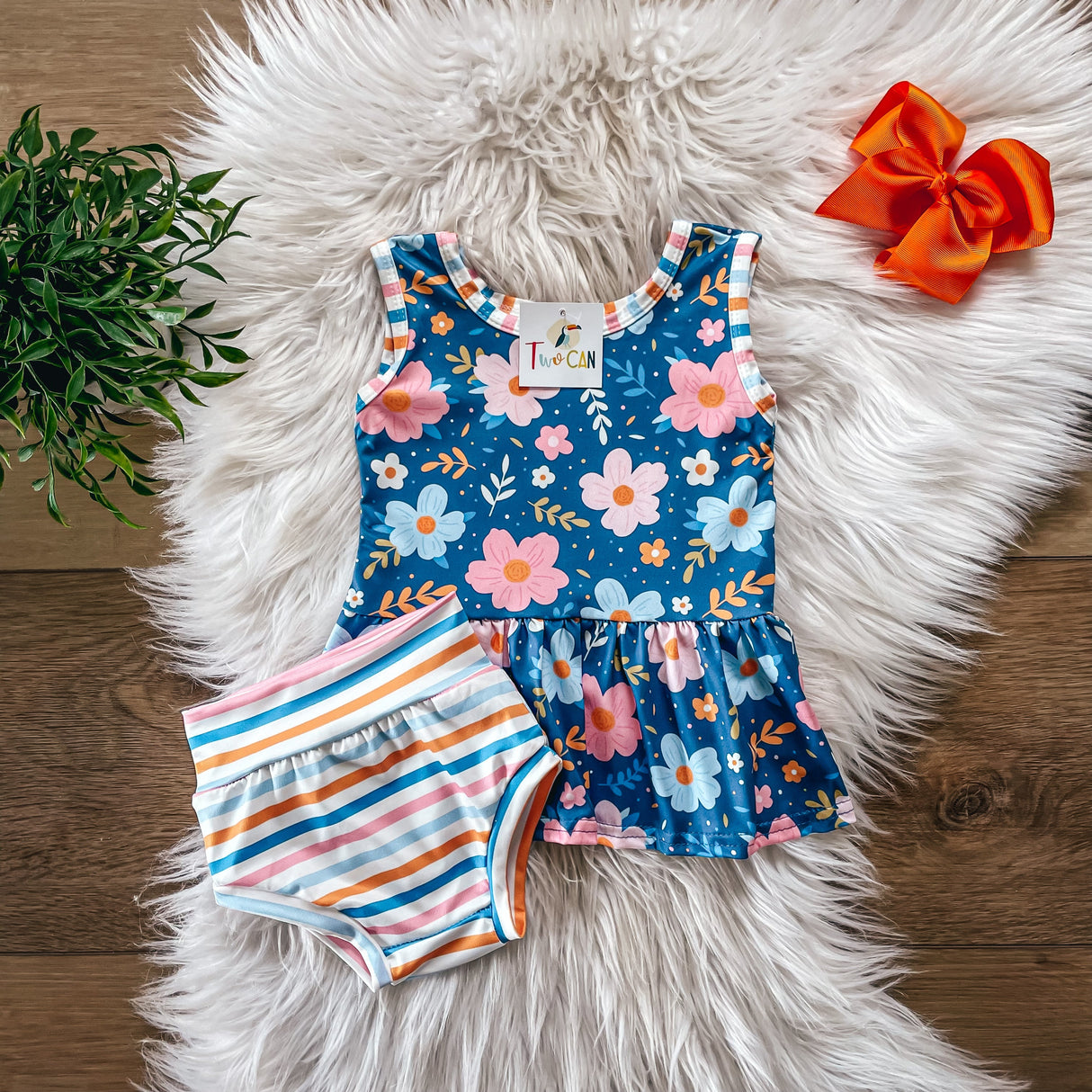 Vintage Floral Retro Baby Bummie Set | TwoCan