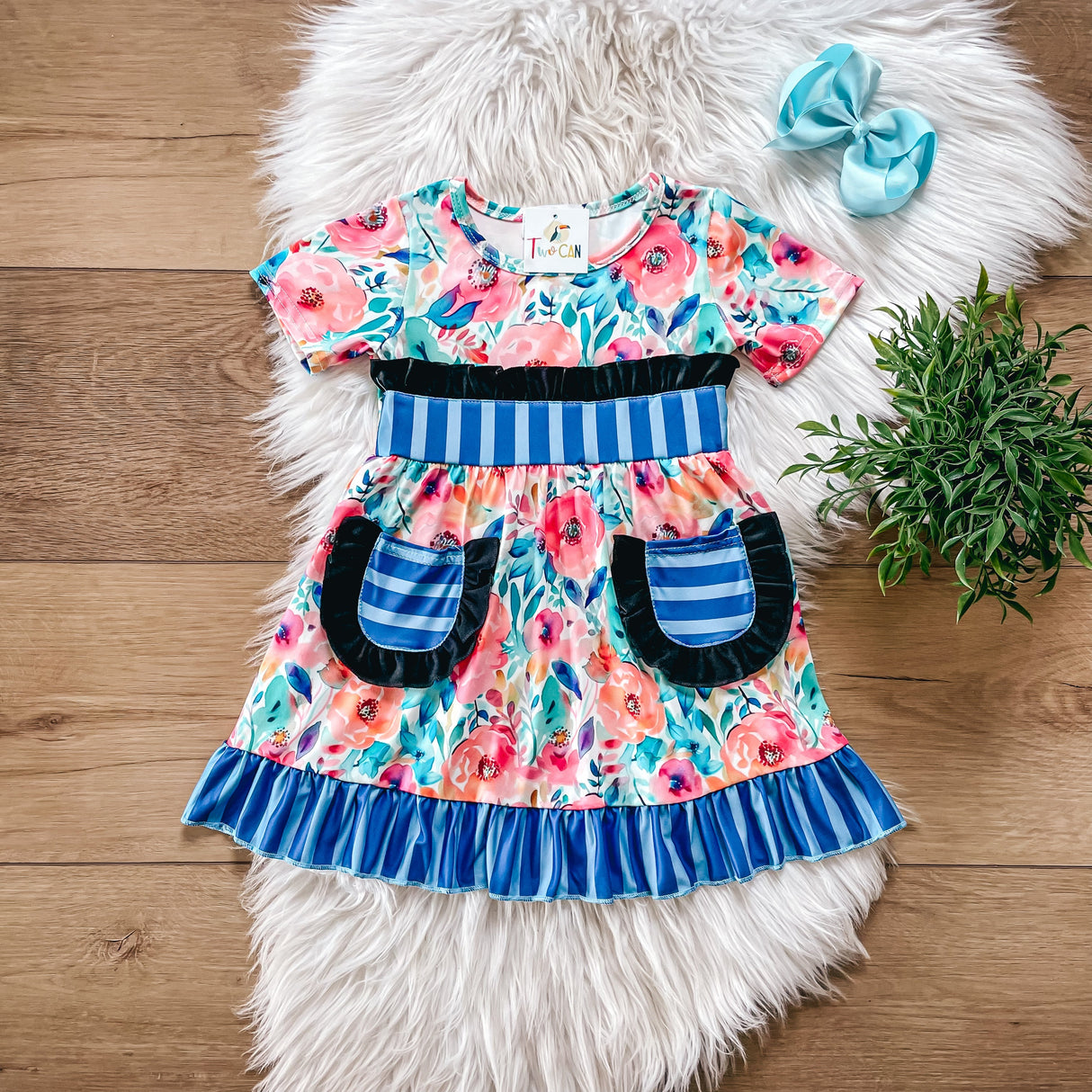 Blue Floral Dress by Twocan