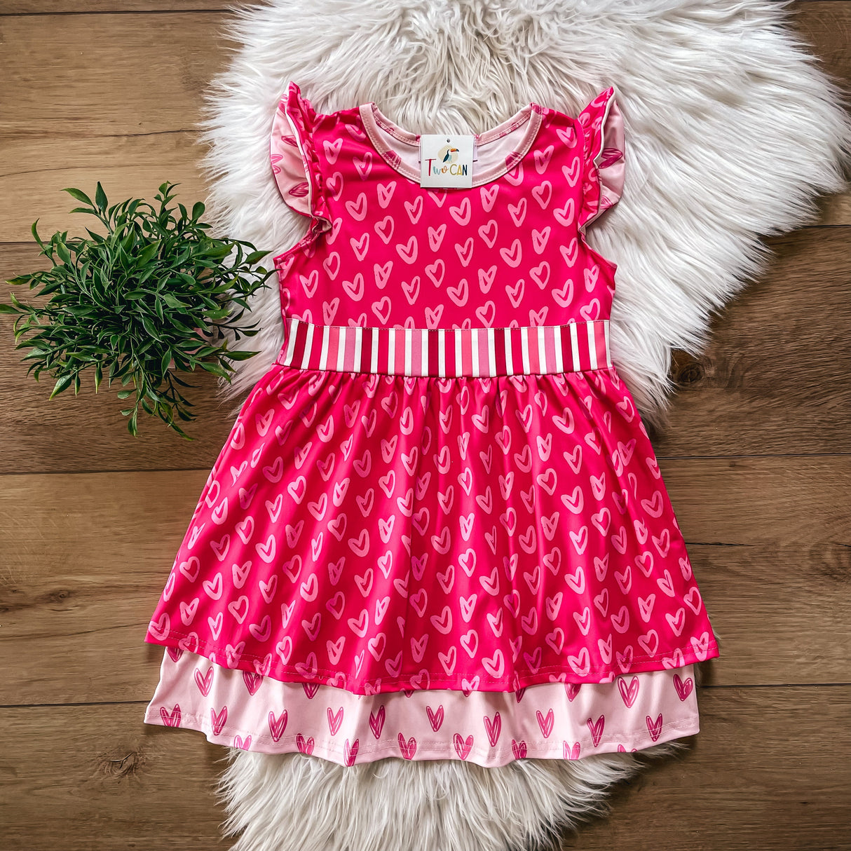 Scribble Hearts Dress by Twocan