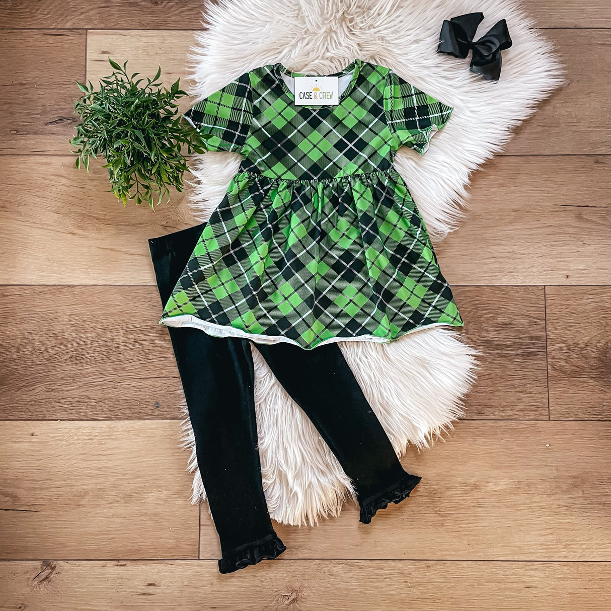 Green Tartan Plaid Outfit Set by Case & Crew