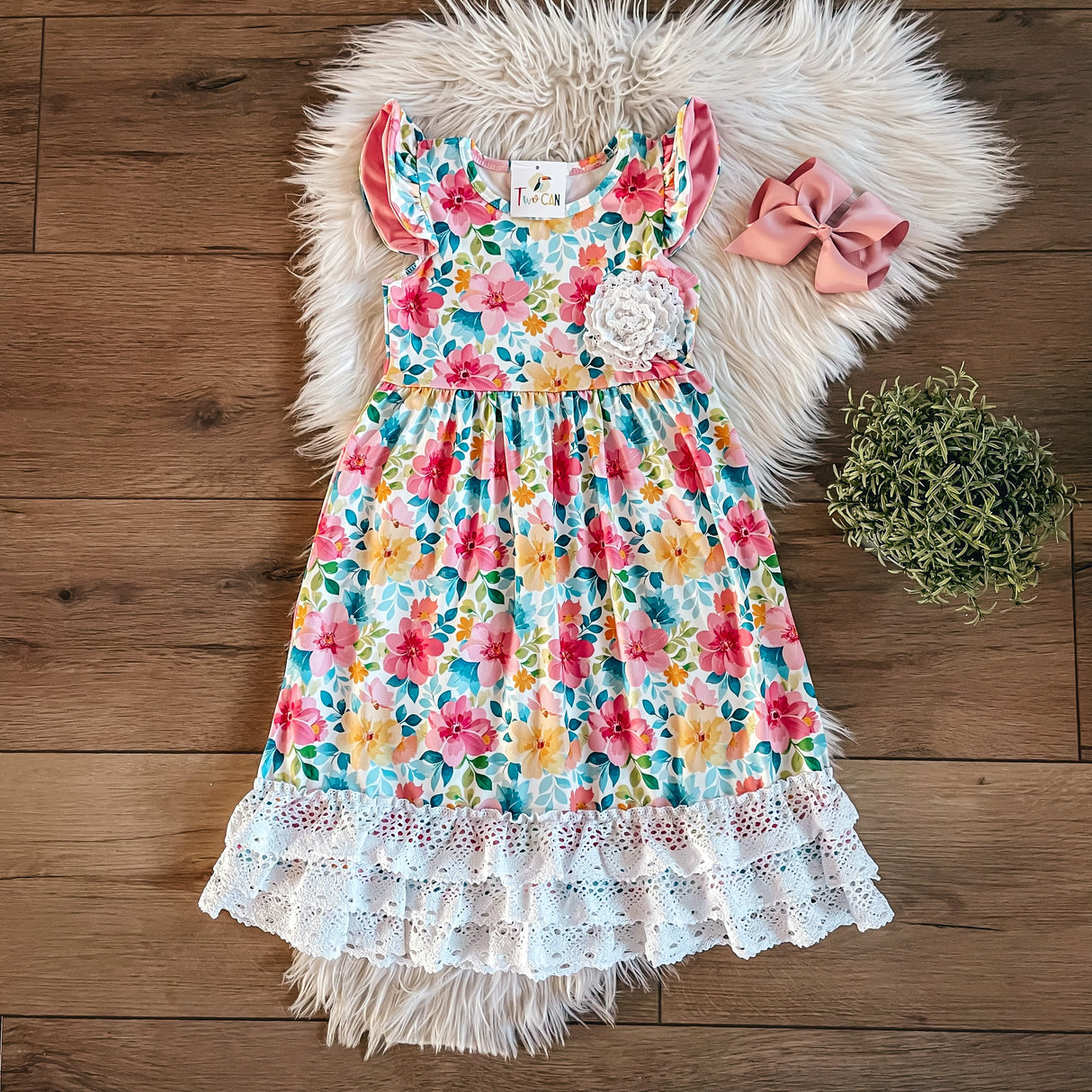 Watercolor Hearts Lace Maxi Dress by Twocan