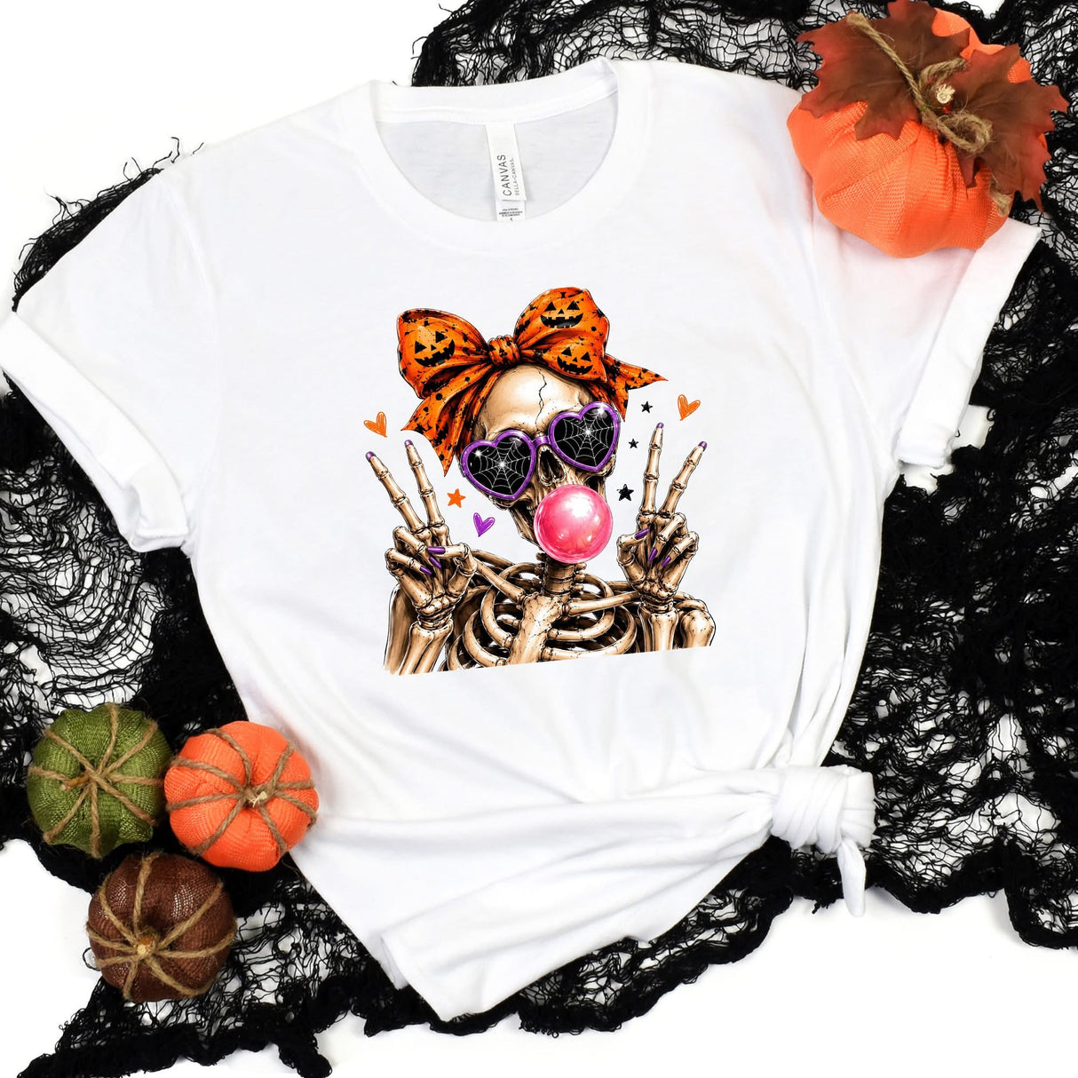 Bubblegum Skeleton Halloween Tee | Women's