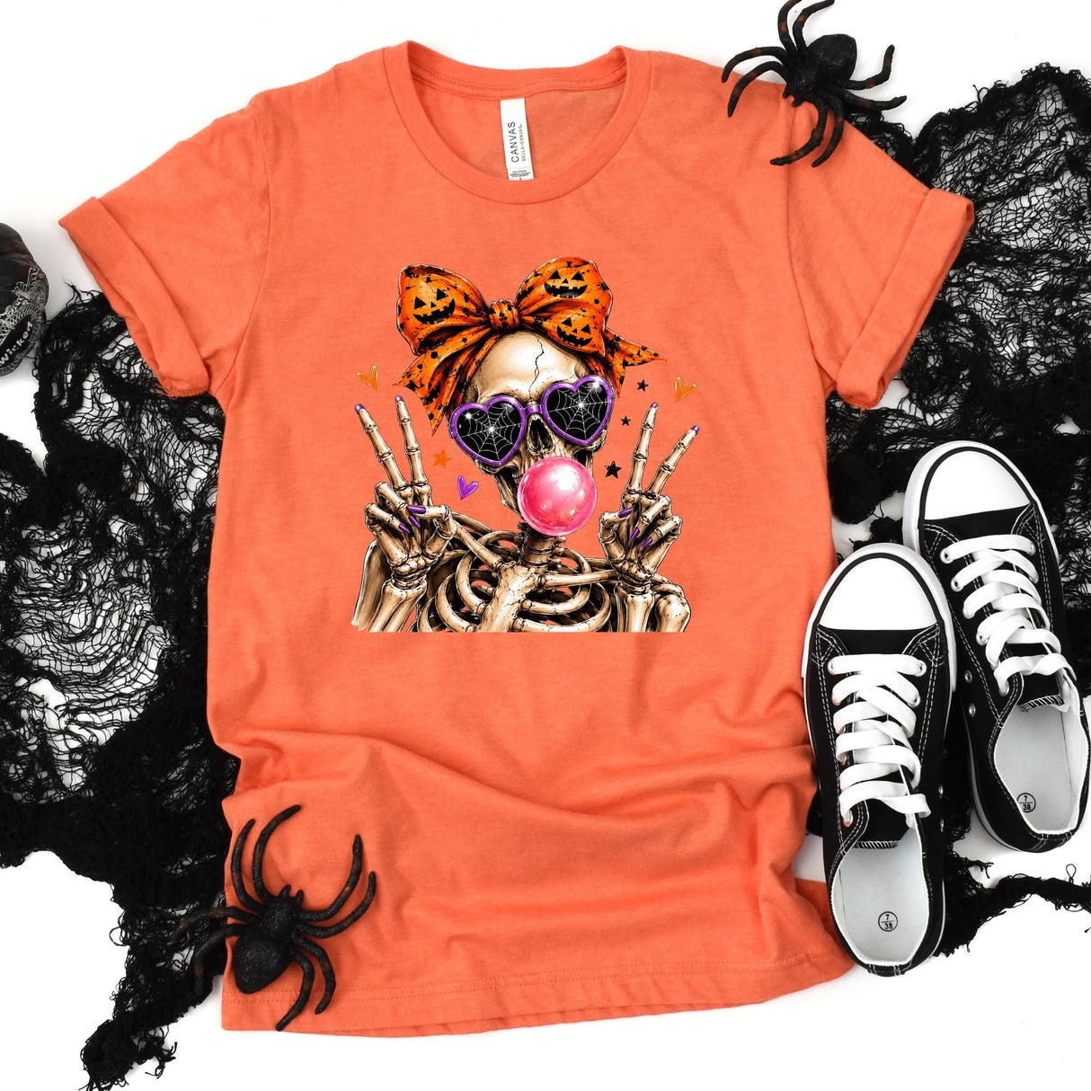 Bubblegum Skeleton Halloween Tee | Women's