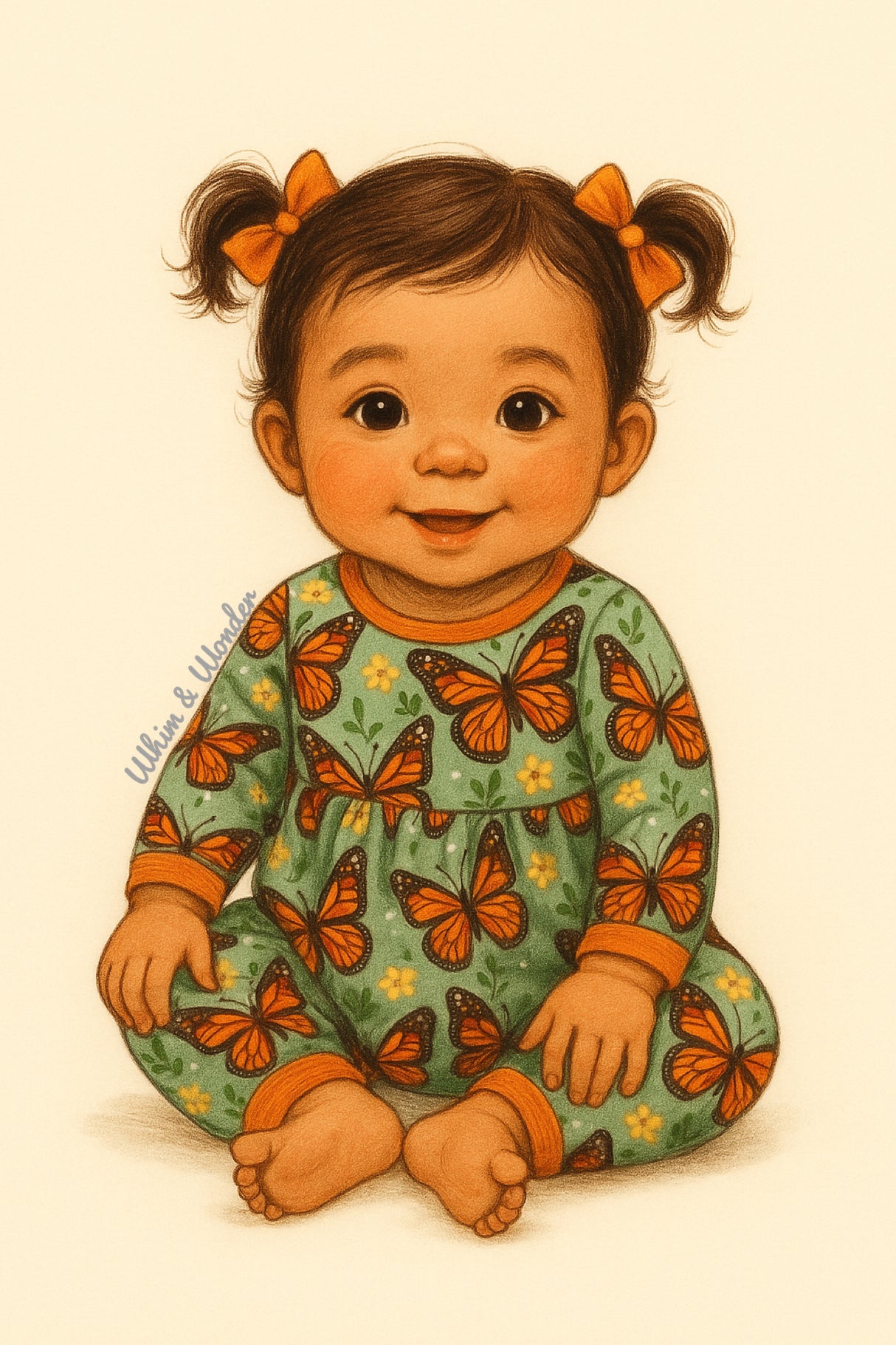 Monarch Meadow Baby Romper | Pete + Lucy