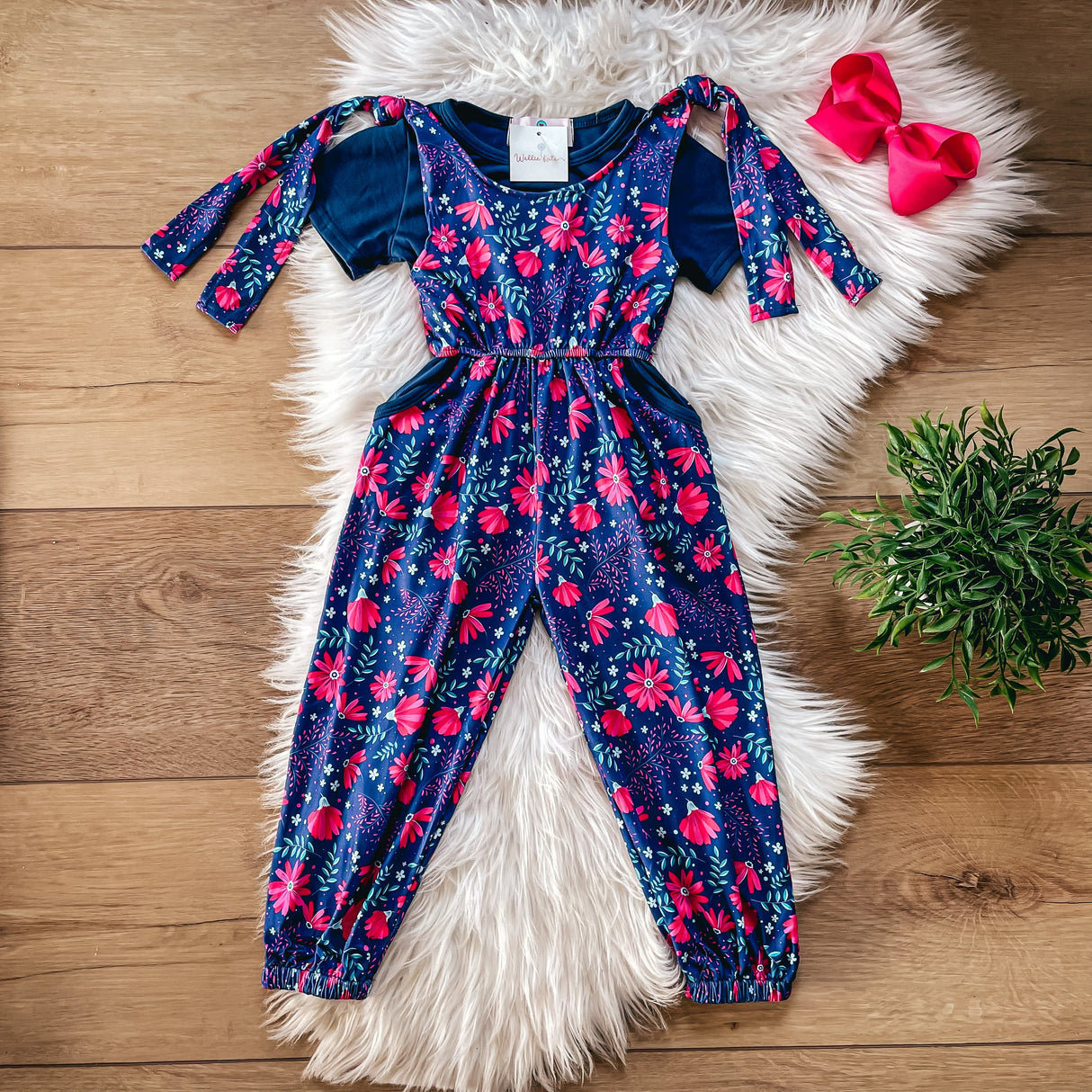 Magenta Floral Two Piece Set by Wellie Kate