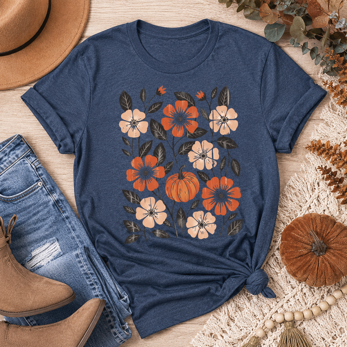 Boho Floral Fall Graphic Tee | Women's