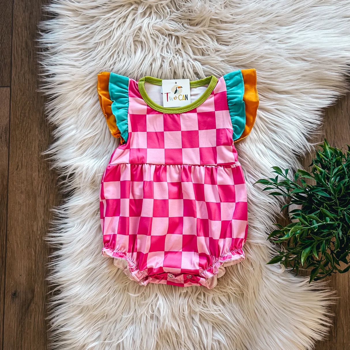 Neon Checkerboard Baby Bubble | TwoCan