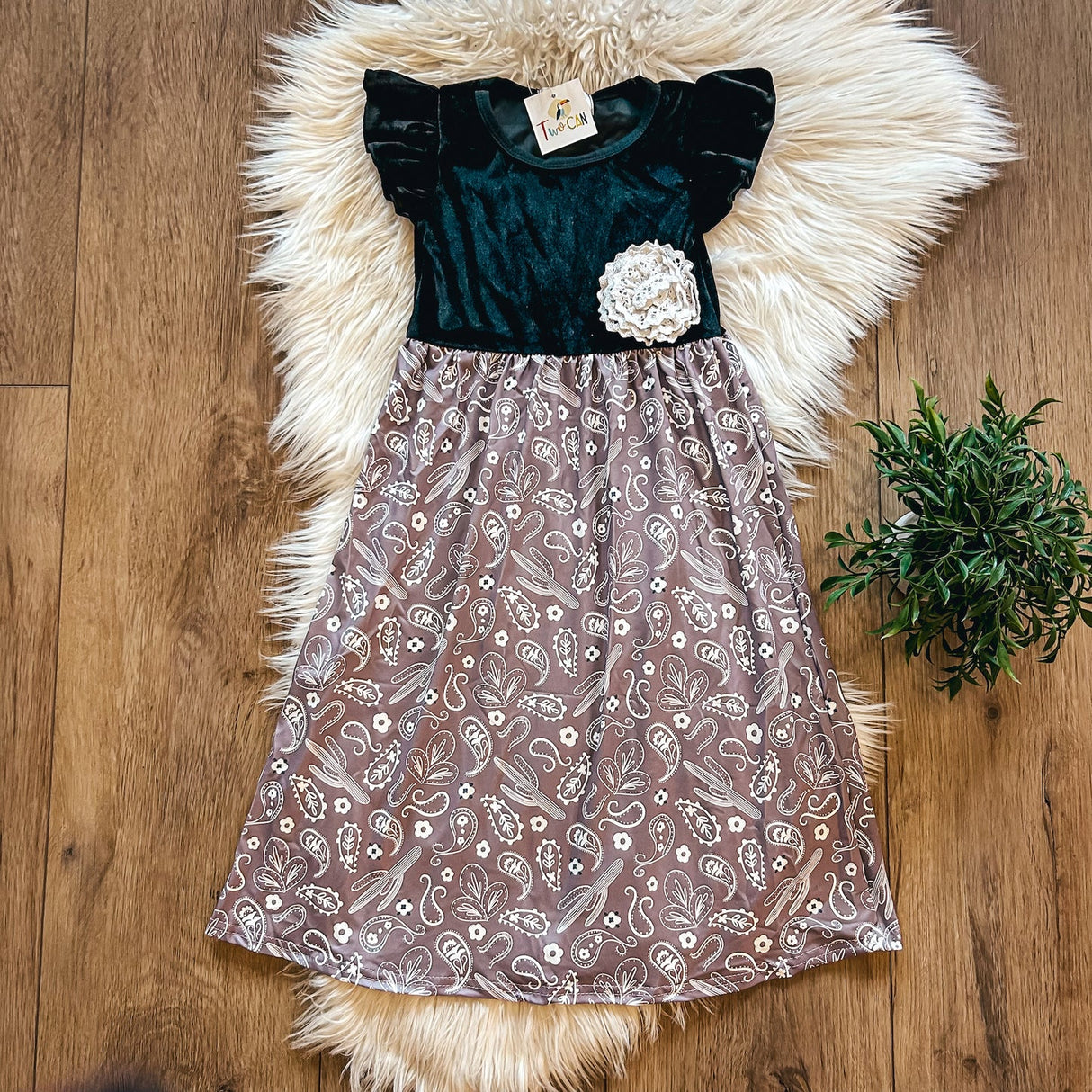 Stone & Velvet Maxi Dress | Twocan