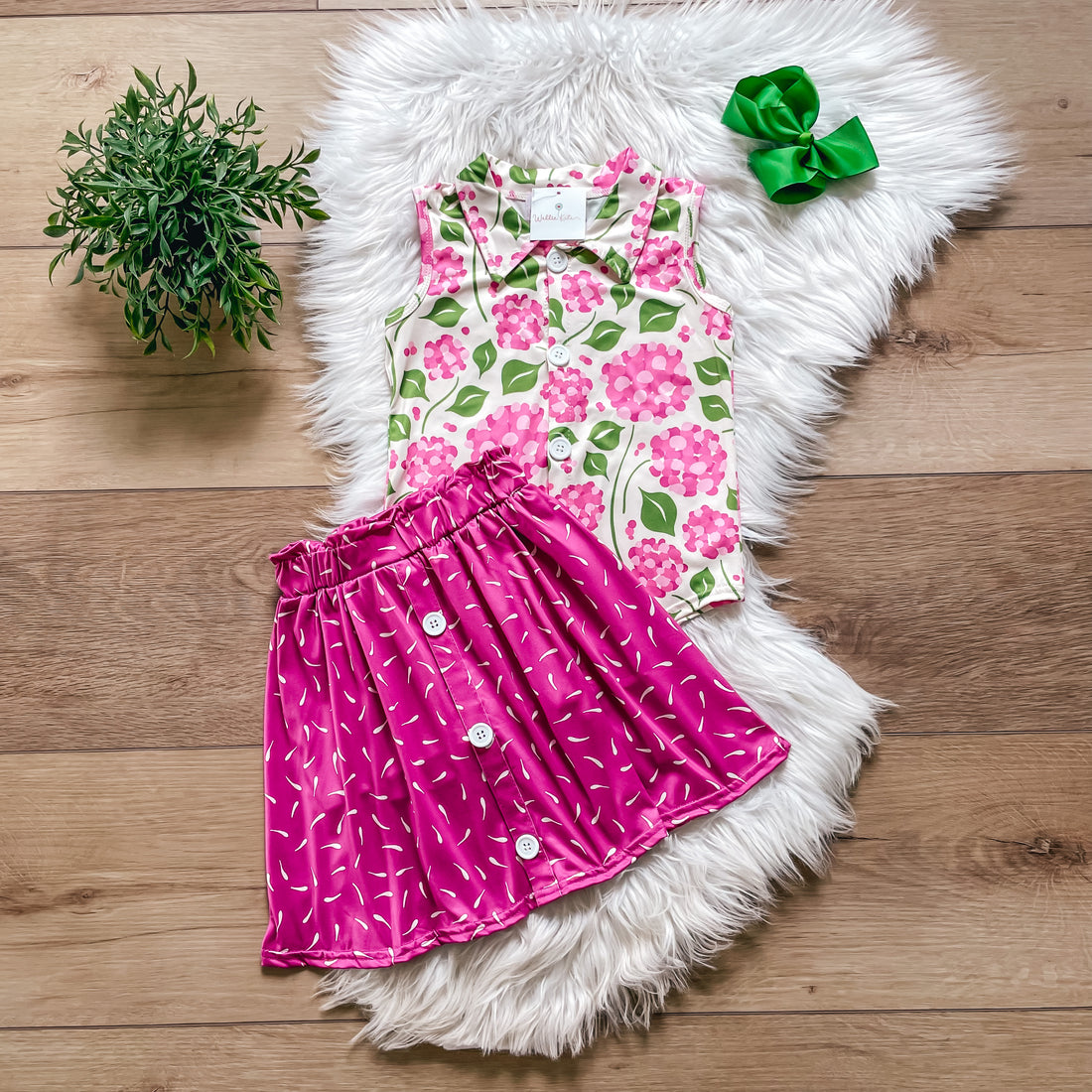Pink Floral Skort Set by Wellie Kate