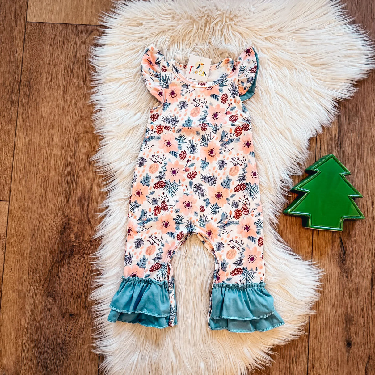 Pink Pinecones Baby Romper | Twocan