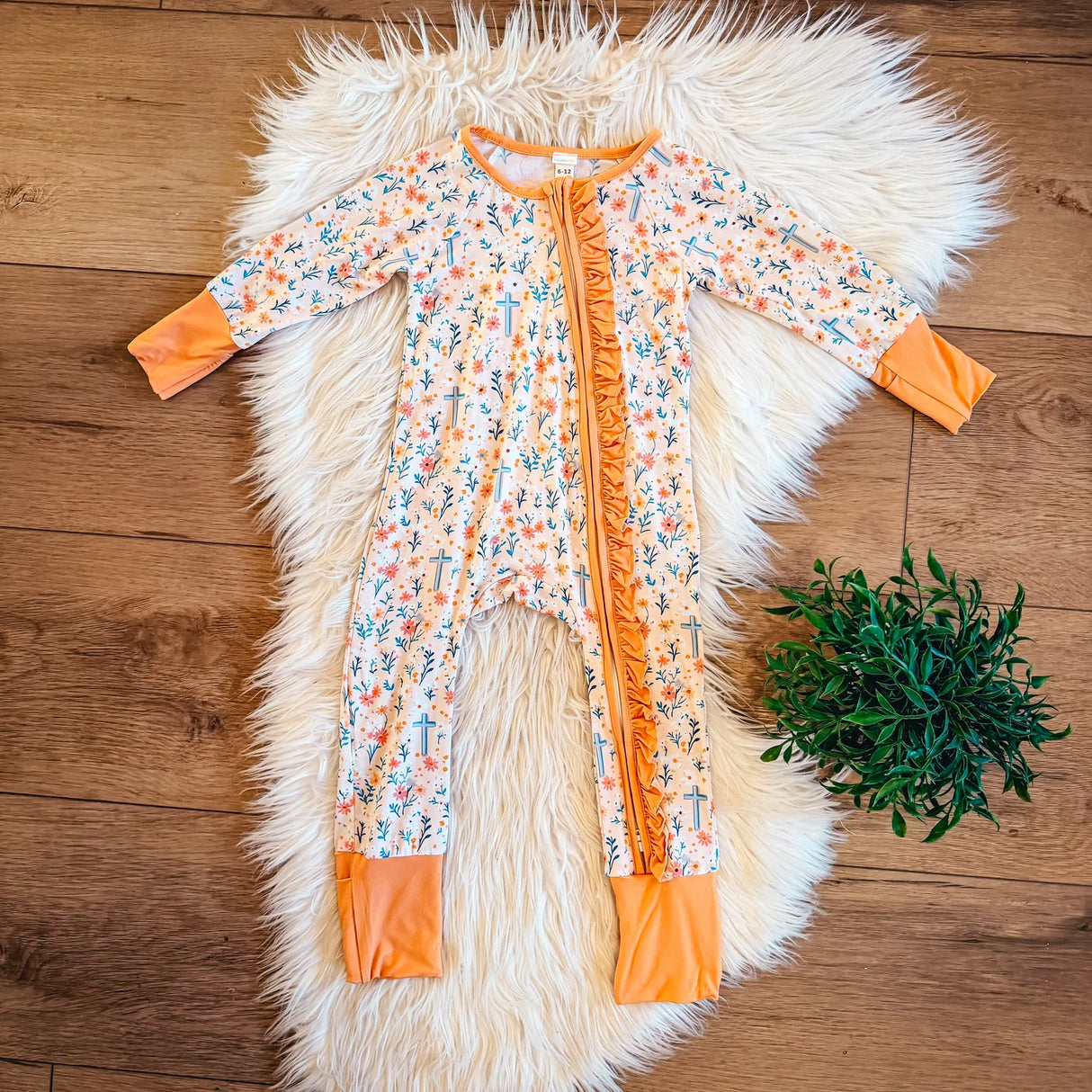 Faith In Bloom Bamboo Zip & Play Romper | Landrie Lou