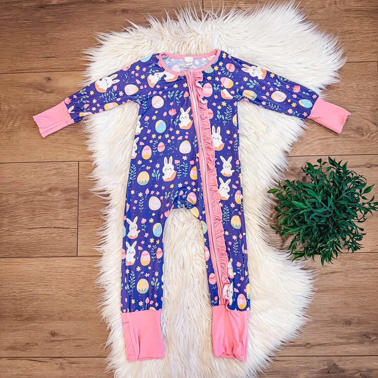 Easter Excitement Bamboo Zip & Play Romper | Landrie Lou