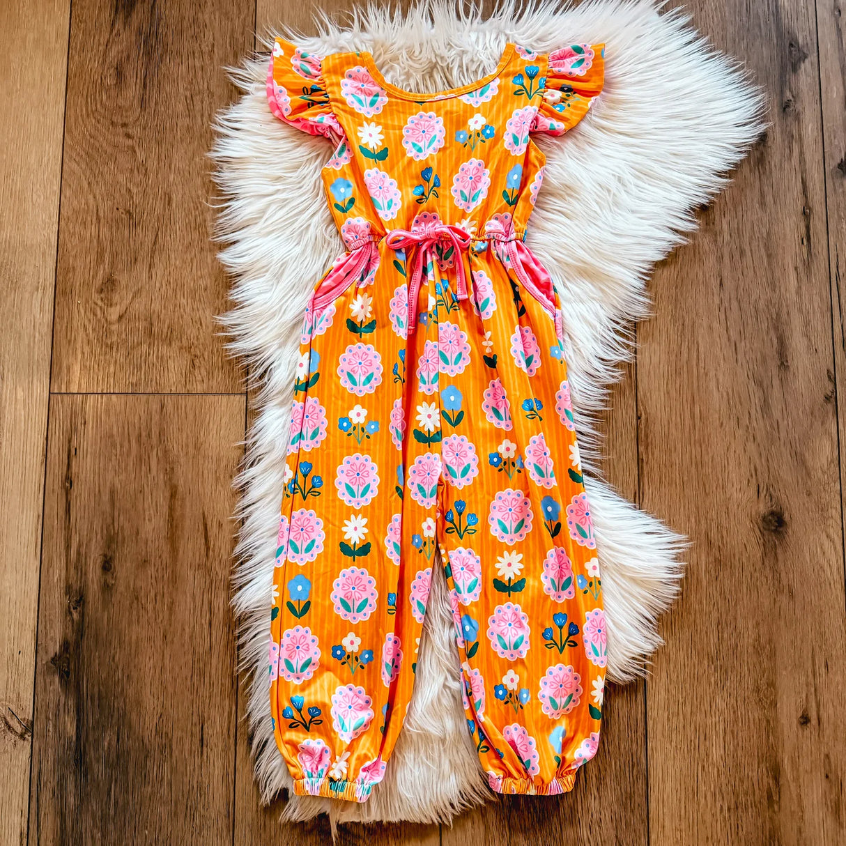Mustard Flower Portraits Jumpsuit | TwoCan