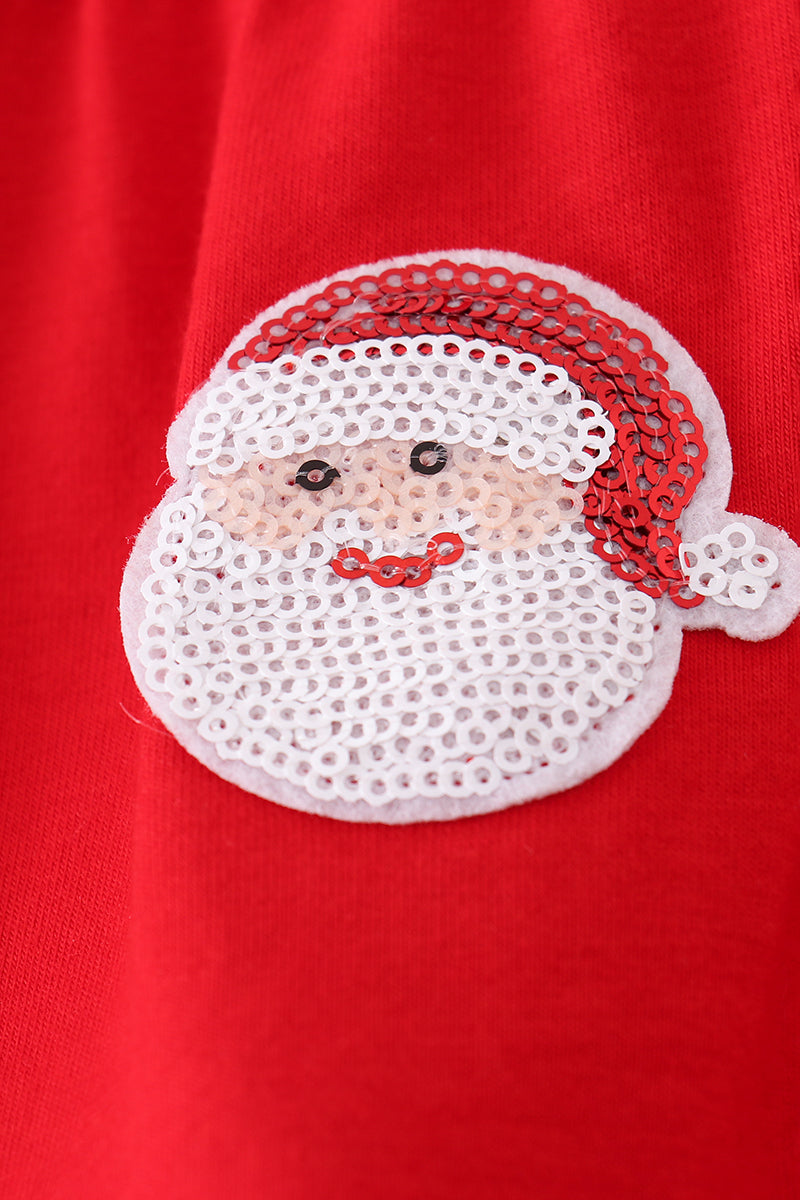 Santa + Christmas Trees Sequin Tiered Dress