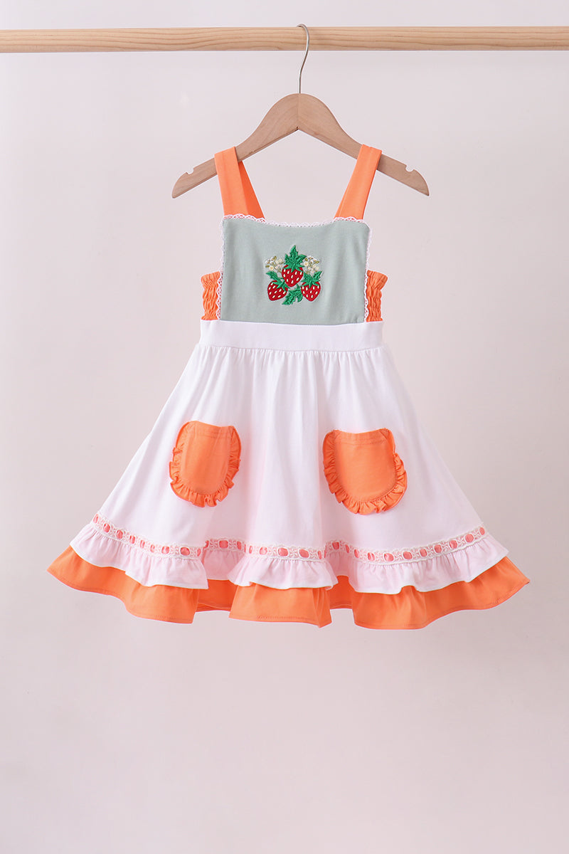 Strawberry Patch Embroidered Dress